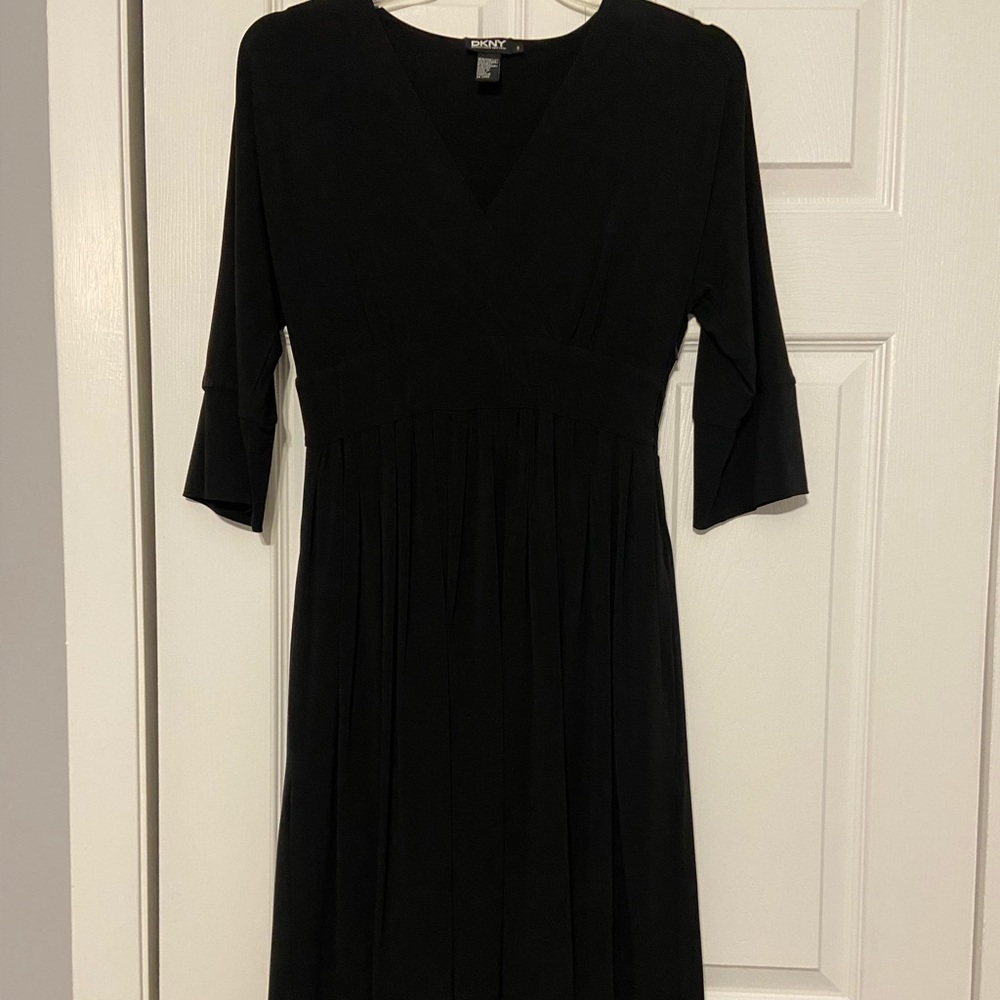 DKNY 3/4 sleeve black dress